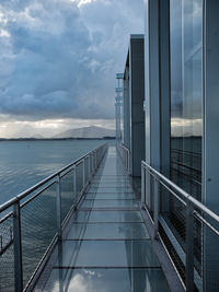 Bridge over sea against sky