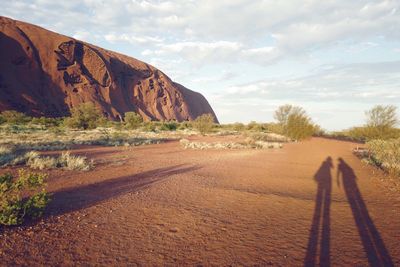 Scenic view of land against sky