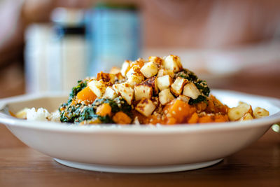 Close-up of food in bowl on table