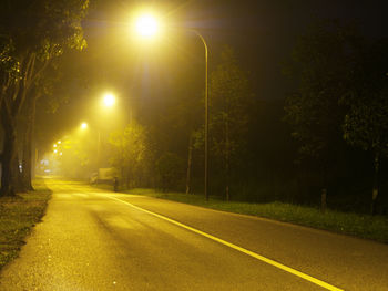 Empty road at night