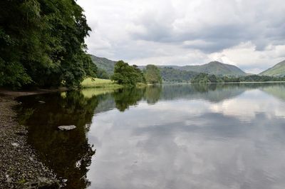 Scenic view of lake against sky, lake district, uk
