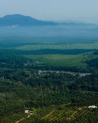 High angle view of landscape against sky