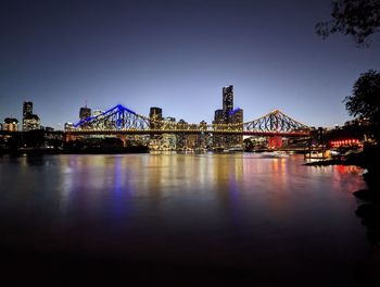 Illuminated buildings in city at night