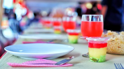 Close-up of tea served on table in restaurant