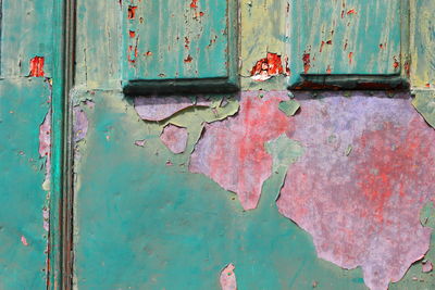 Full frame shot of weathered door