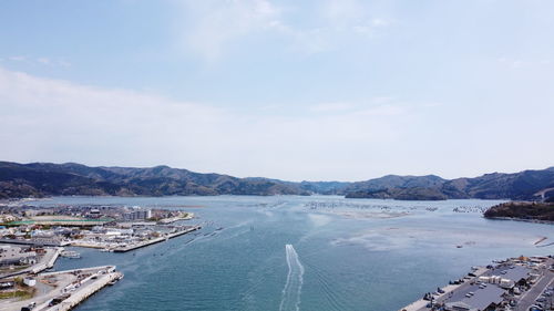 High angle view of sea against sky