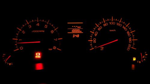 View of illuminated clock at night