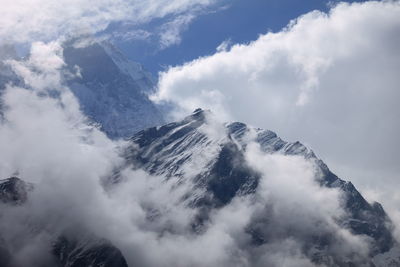 Low angle view of mountain against sky