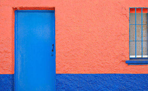 Close-up of blue door