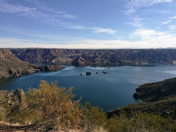 High angle view of lake