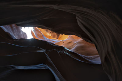 Low angle view of rock formation