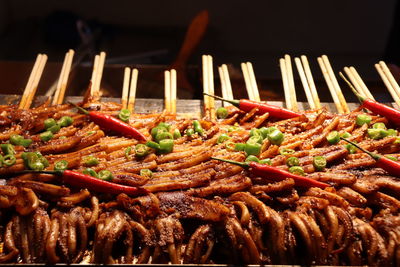 Close-up of food on table