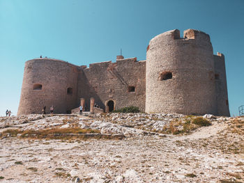 Castle against clear blue sky