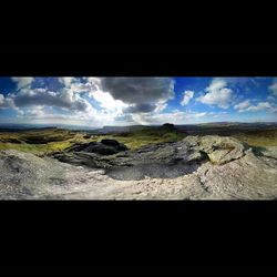 Scenic view of landscape against cloudy sky