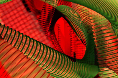 Close-up of colorful tubes creatively designed