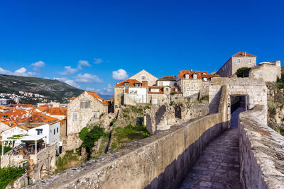 View of fort against blue sky