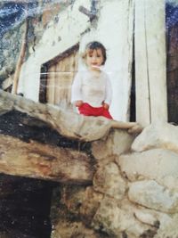 Portrait of girl playing