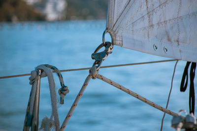 Close-up of sailboat