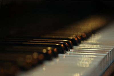 Close-up of piano keys