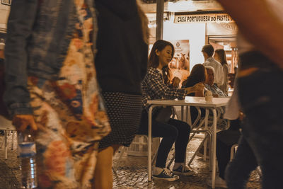 Group of people at restaurant