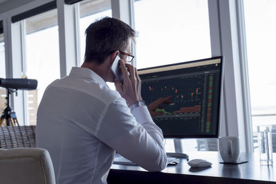 Man working on table