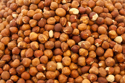 Full frame shot of hazelnuts at market stall