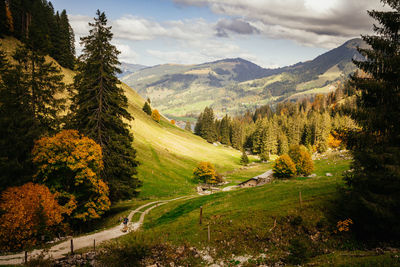 Scenic view of mountains against sky