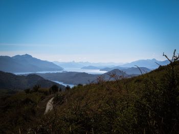 Scenic view of mountains against sky