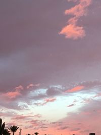 Low angle view of sky at sunset