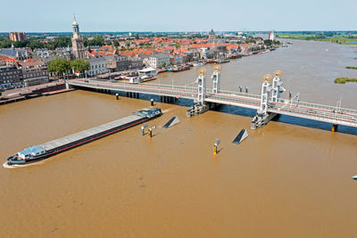Aerial from the city kampen in the netherlands