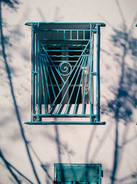 Close-up of snow on metal fence