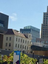 Low angle view of buildings against sky