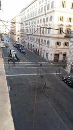 View of city street and buildings