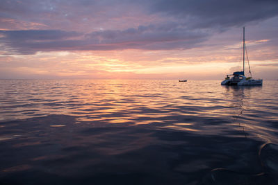 Scenic view of sunset over sea