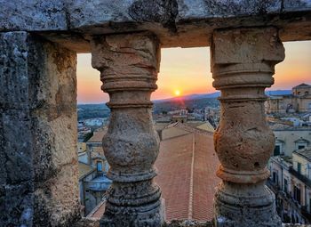 Old ruins of building during sunset