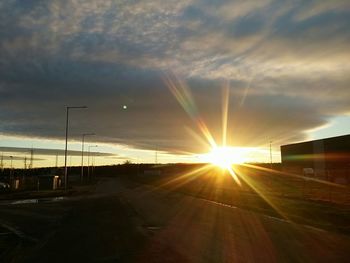 Sun shining through clouds