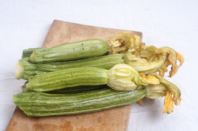 High angle view of vegetable on cutting board