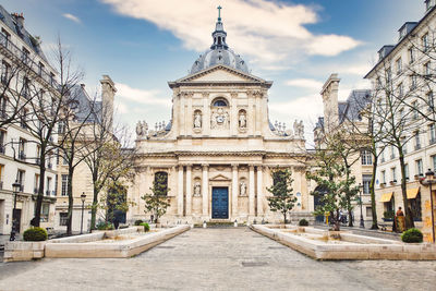 Education in paris, france. sorbonne university building.