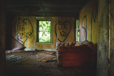 Interior of abandoned building