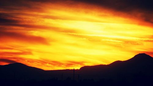 Scenic view of dramatic sky during sunset