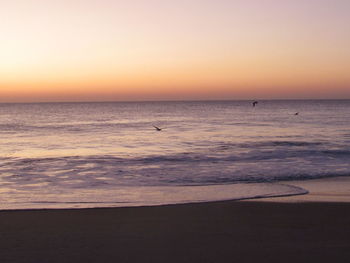 Scenic view of beach during sunset