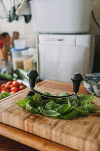 Close-up of food on cutting board