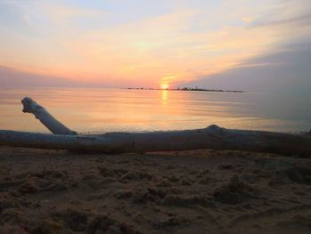 Scenic view of sea at sunset