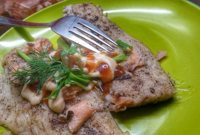 Close-up of vegetables in plate