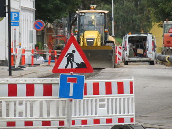 Information sign at construction site