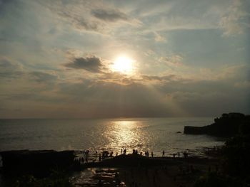 Scenic view of sea at sunset