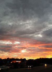 Dramatic sky over road