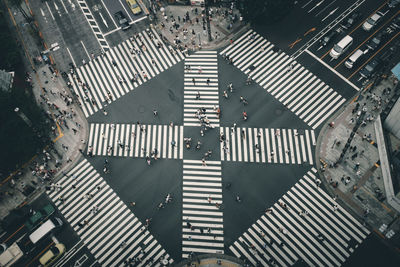 High angle view of city street