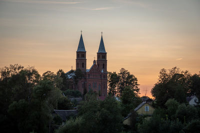 View of building against sky during sunset