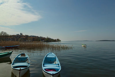 Boats sailing in sea